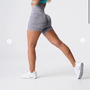 NVGTN gray camo seamless shorts, size XS worn 1x